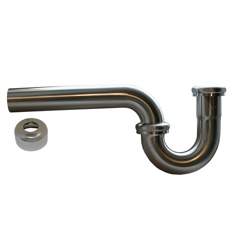 Jones Stephens Chrome Plated 1-1/4in. OD Brass Tubular P-Trap with Box Escutcheon P3450CP